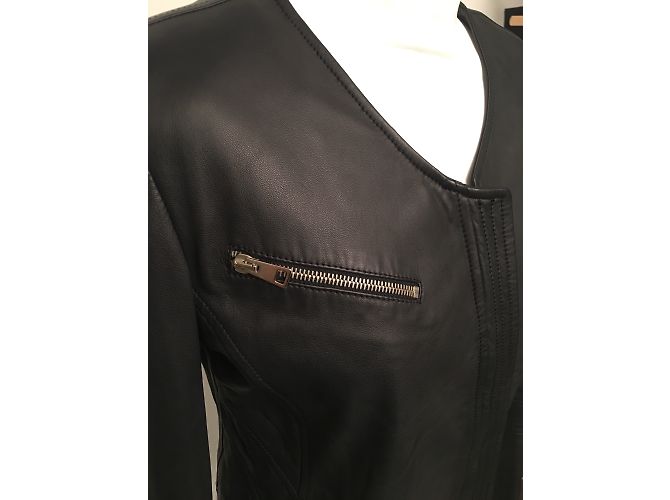 Flavio Castellani Bikerjacke aus Leder Schwarz - Ansicht 4