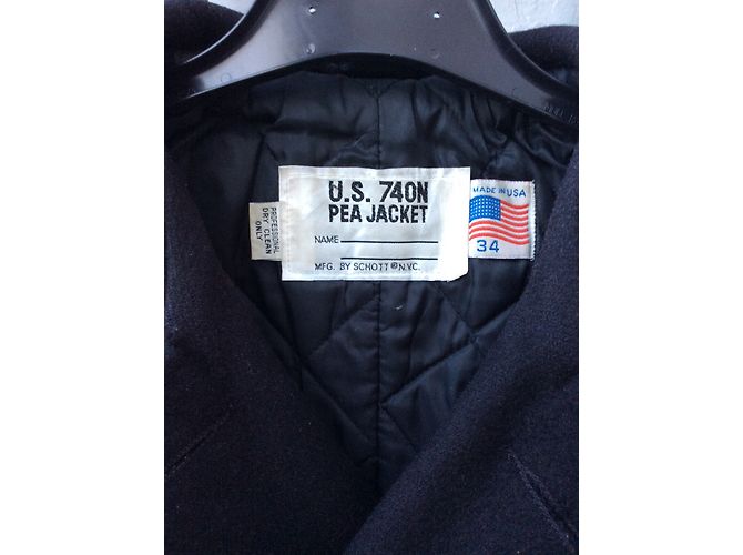 Schott Peacoat Navy Blue Wool - view 3