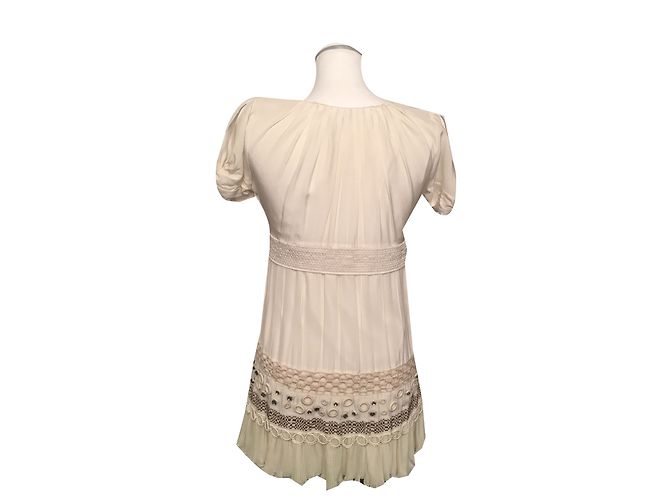Vestido mini de seda beige Pinko Couture - vista 2