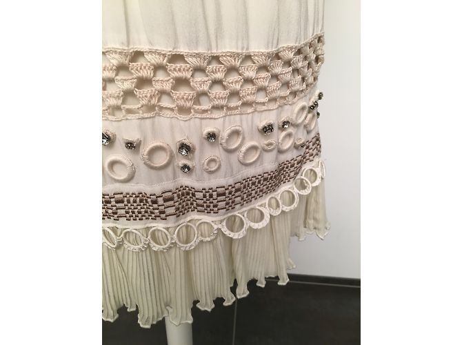 Vestido mini de seda beige Pinko Couture - vista 3