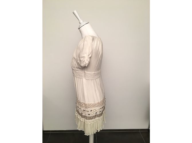 Vestido mini de seda beige Pinko Couture - vista 5