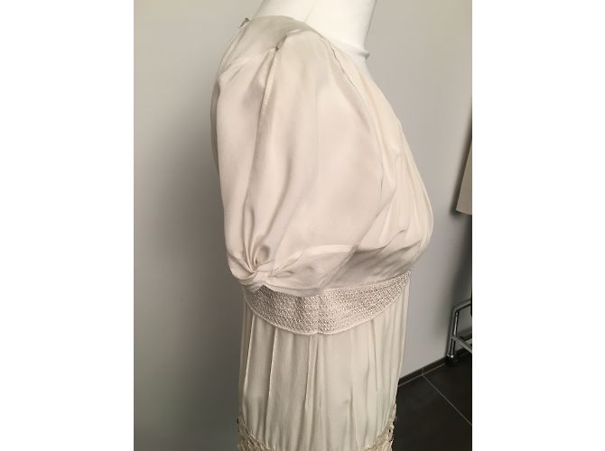 Vestido mini de seda beige Pinko Couture - vista 7