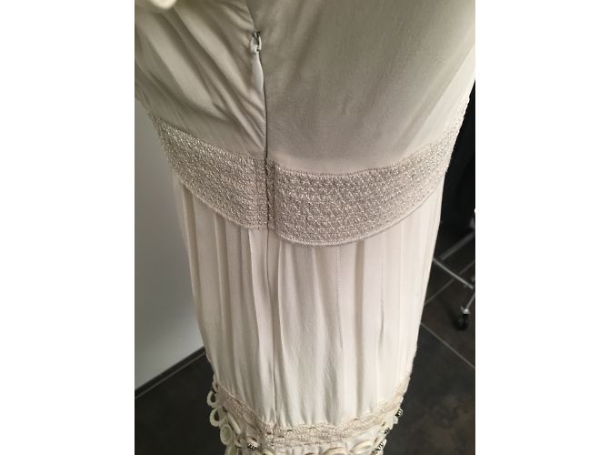 Vestido mini de seda beige Pinko Couture - vista 8
