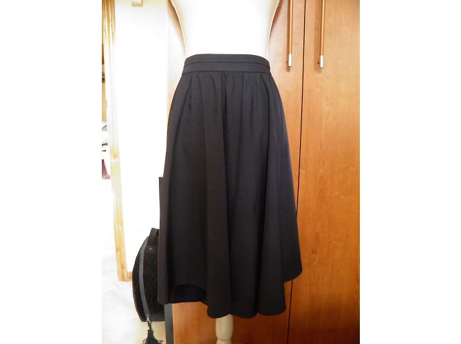 Falda Zara Azul Marino Asimétrica de Talle Alto S - vista 6