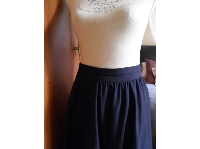 Falda Zara Azul Marino Asimétrica de Talle Alto S - vista 7