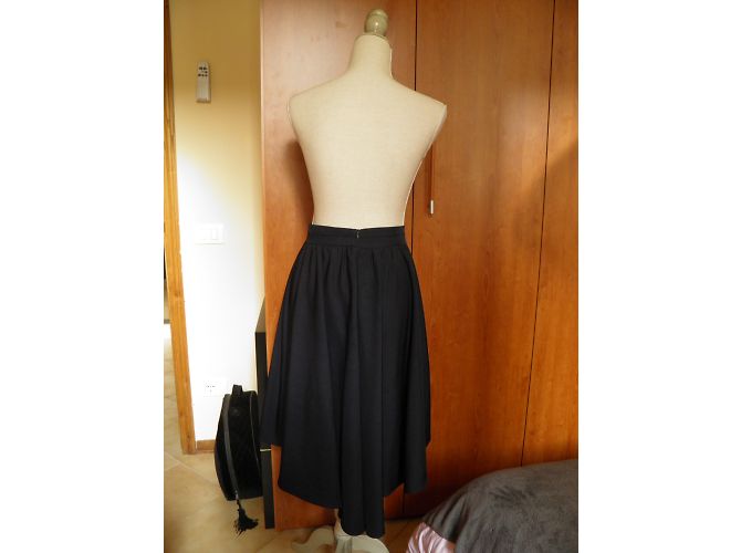 Falda Zara Azul Marino Asimétrica de Talle Alto S - vista 8
