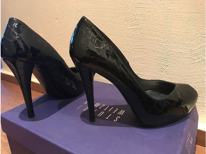 Décolleté Stuart Weitzman in vernice nera stampa cocco 38 Nero - vista 3