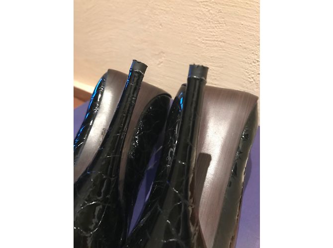 Décolleté Stuart Weitzman in vernice nera stampa cocco 38 Nero - vista 5