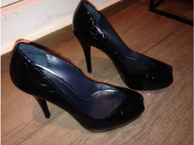 Décolleté Stuart Weitzman in vernice nera stampa cocco 38 Nero - vista 7