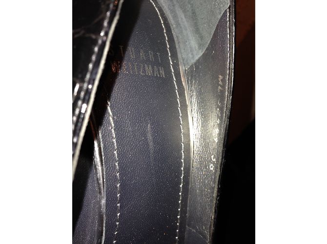Décolleté Stuart Weitzman in vernice nera stampa cocco 38 Nero - vista 8
