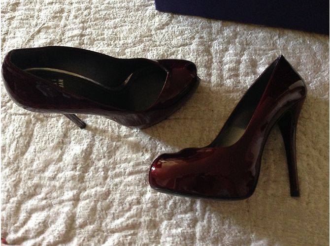 Stuart Weitzman Pencil Lackleder Pumps Dunkelrot Bordeaux - Ansicht 4