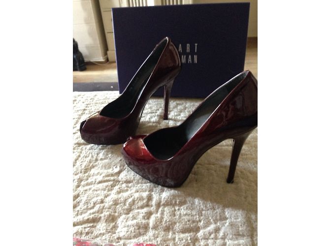Stuart Weitzman Pencil Lackleder Pumps Dunkelrot Bordeaux - Ansicht 5