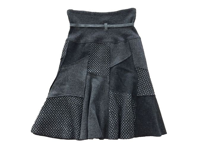 Falda Sonia By Sonia Rykiel de lana gris con estampado - vista 2