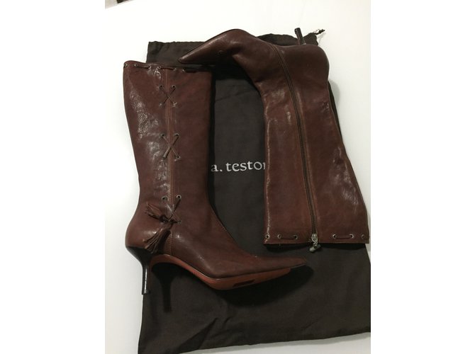 A. Testoni UNA. Botas testoni nuevas Chocolate - vista 4