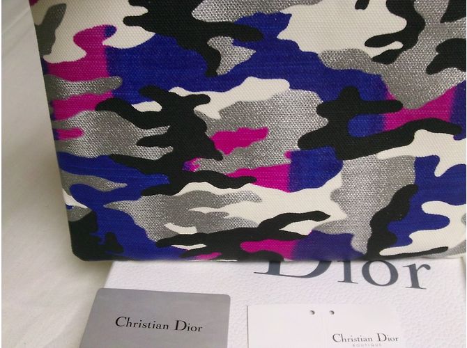 Pochette Dior Camouflage Blu in Tessuto - vista 5