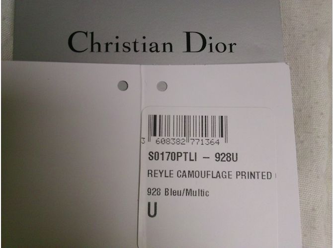 Pochette Dior Camouflage Blu in Tessuto - vista 6