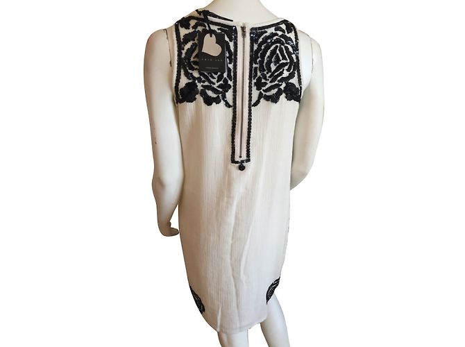 Abito Twin Set in cotone nero beige XS - vista 2
