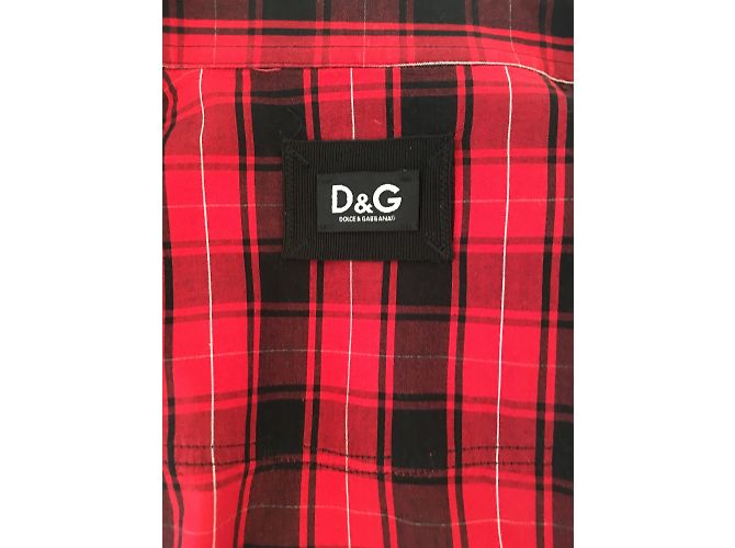 Camicetta D&G Rossa e Nera con Bottoni in Onice Rosso - vista 6