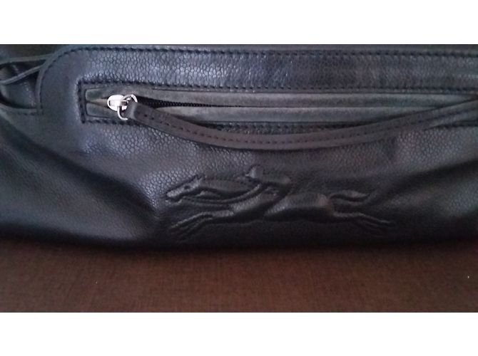 Borsa a mano Longchamp Gatsby in pelle nera Nero - vista 3