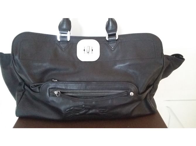 Borsa a mano Longchamp Gatsby in pelle nera Nero - vista 5