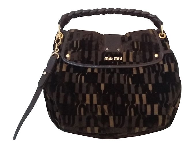 Borsa a mano Miu Miu in pelle e velluto Multicolore - vista 2