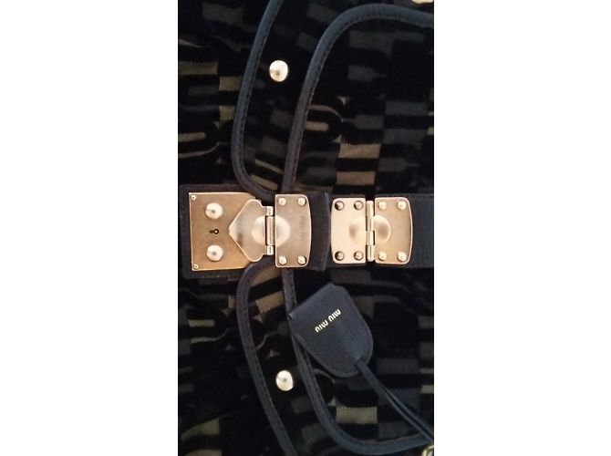 Borsa a mano Miu Miu in pelle e velluto Multicolore - vista 3