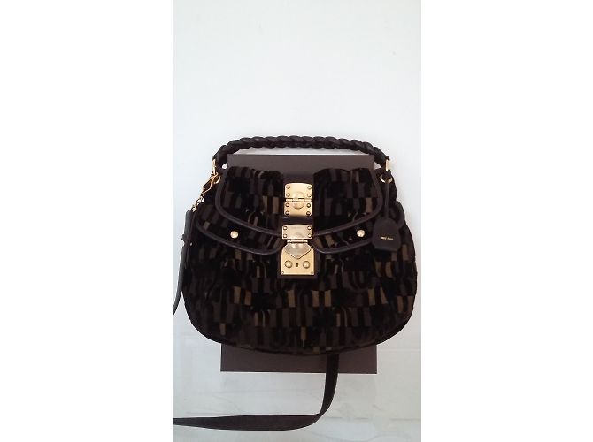Borsa a mano Miu Miu in pelle e velluto Multicolore - vista 5