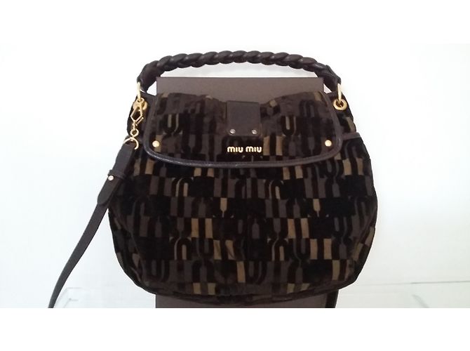 Borsa a mano Miu Miu in pelle e velluto Multicolore - vista 6