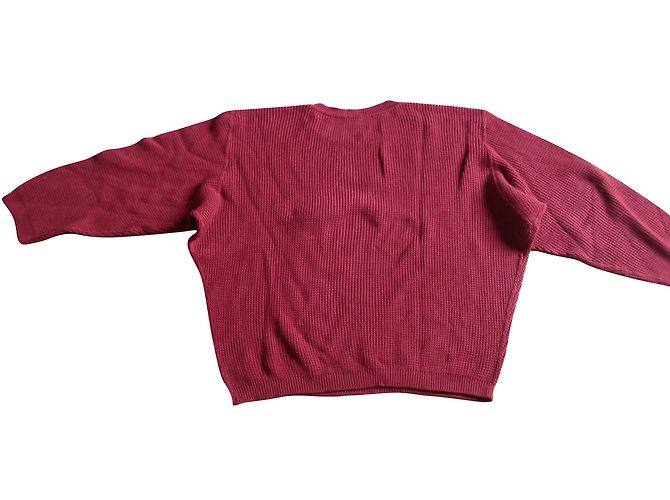 Pull Alaïa en coton rose framboise - vue 2