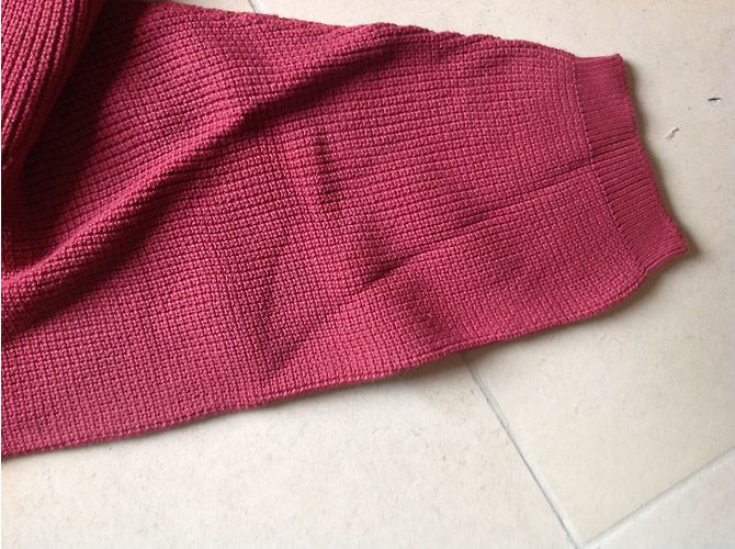 Pull Alaïa en coton rose framboise - vue 5