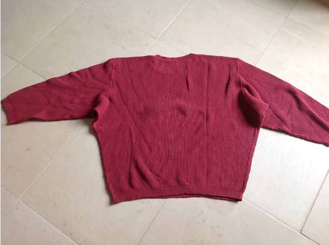Pull Alaïa en coton rose framboise - vue 6