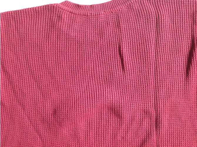 Pull Alaïa en coton rose framboise - vue 7