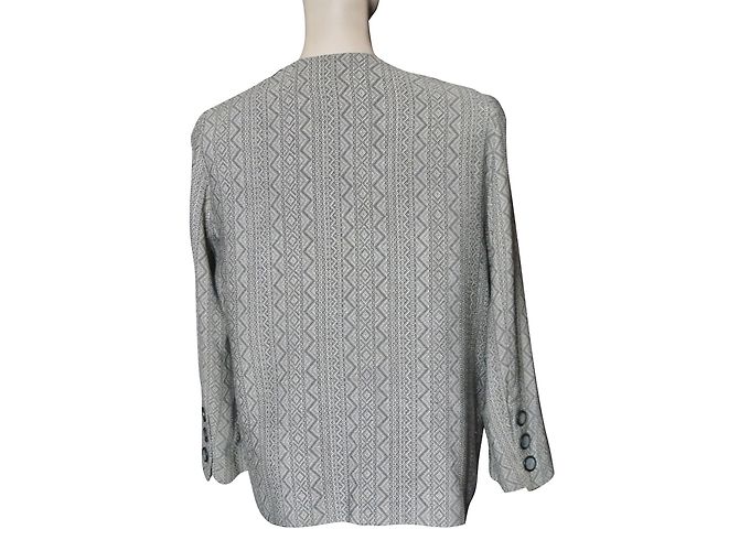 Jean Louis Scherrer Seidenjacke mit geometrischem Muster XL Mehrfarben - Ansicht 2