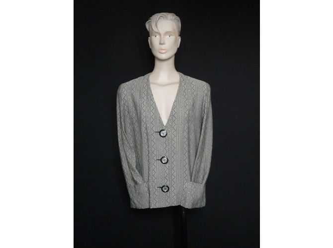 Jean Louis Scherrer Seidenjacke mit geometrischem Muster XL Mehrfarben - Ansicht 4