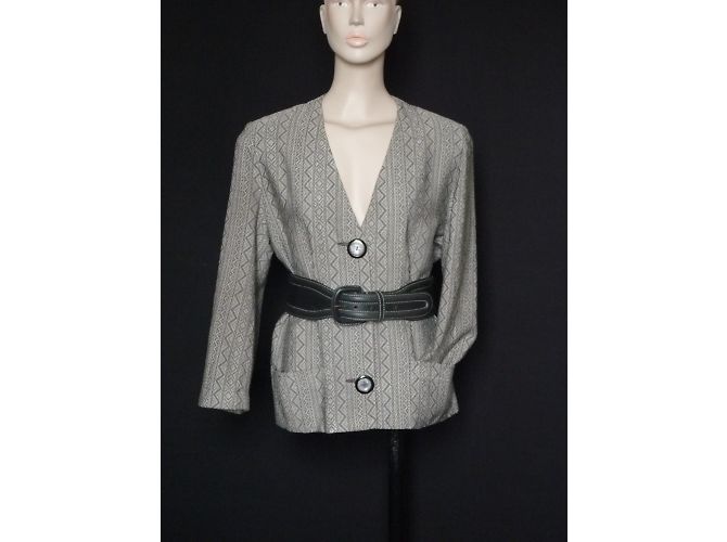 Jean Louis Scherrer Seidenjacke mit geometrischem Muster XL Mehrfarben - Ansicht 8