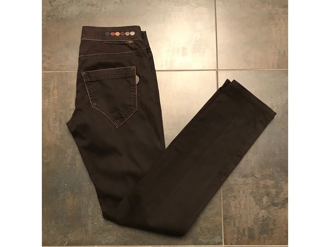 Jeans Slim Notify Marrone Cotone - vista 3