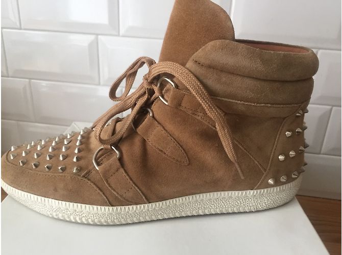 Baskets Sandro en daim taupe 40 - vue 2