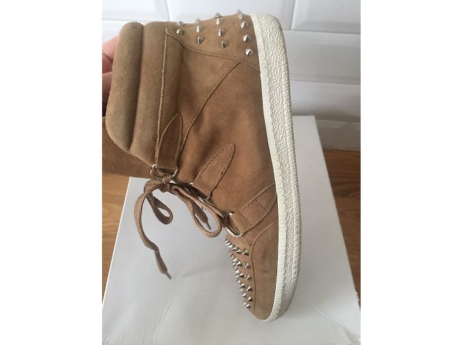Baskets Sandro en daim taupe 40 - vue 5