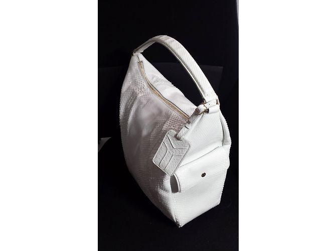 Yves Saint Laurent Multy Handtasche aus Python Weiß - Ansicht 2
