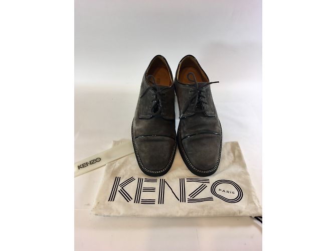 Kenzo Scarpe stringate in pelle di cervo grigio scuro Grigio antracite - vista 7