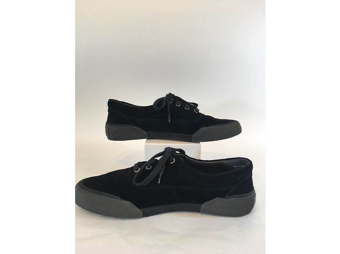 Baskets Lanvin en daim noir - vue 3