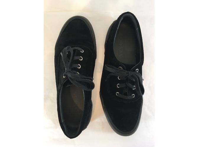 Baskets Lanvin en daim noir - vue 4