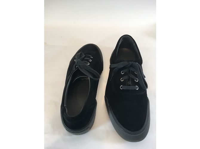 Baskets Lanvin en daim noir - vue 5