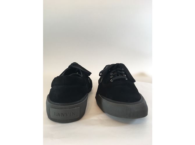 Baskets Lanvin en daim noir - vue 6