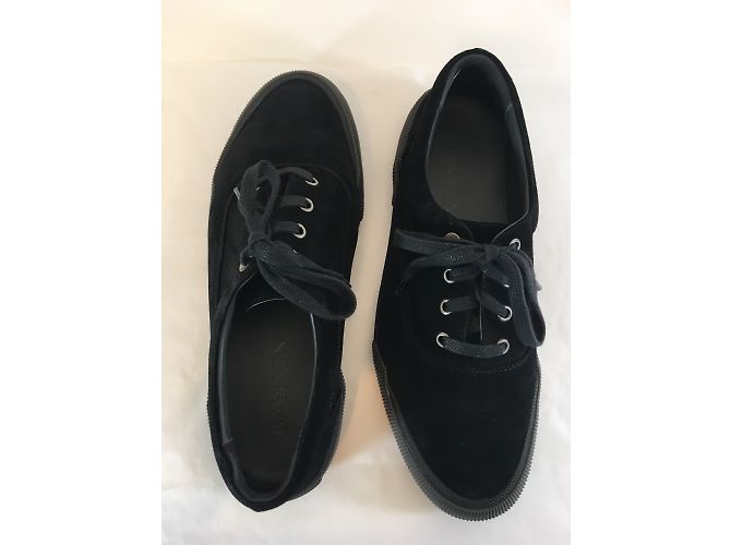 Baskets Lanvin en daim noir - vue 7