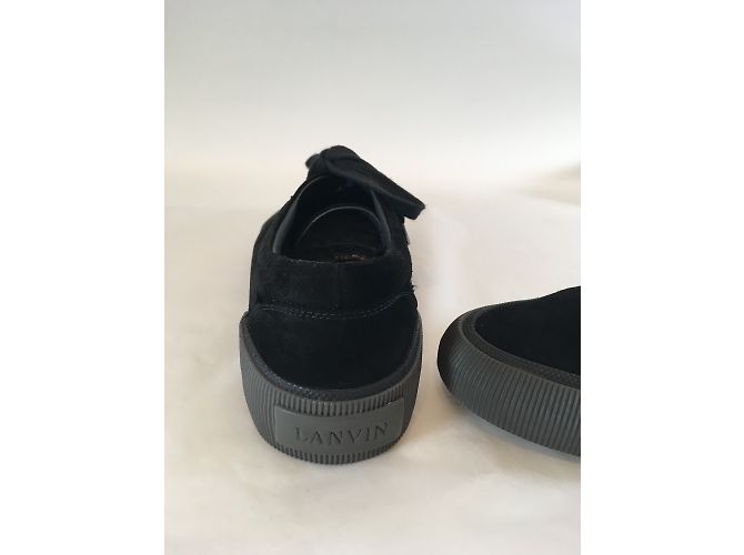 Baskets Lanvin en daim noir - vue 8