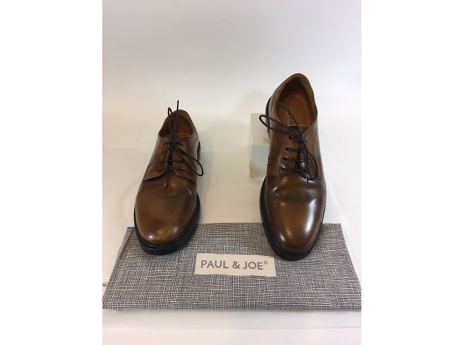 Paul & Joe Scarpe stringate in pelle color caramello - vista 3