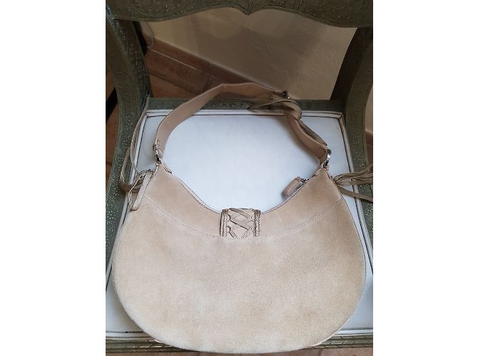 Borsa Christian Dior in scamosciato beige - vista 3