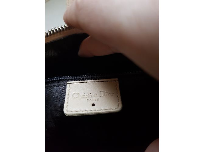 Borsa Christian Dior in scamosciato beige - vista 4