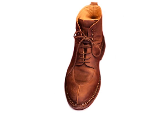 Heschung Ginkgo leather and canvas boots brown - view 3